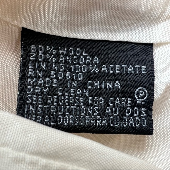 Anne Klein Women's Wool Angora Open Front Blazer Ivory Petite Size 2 Fall Casual - Picture 13 of 13